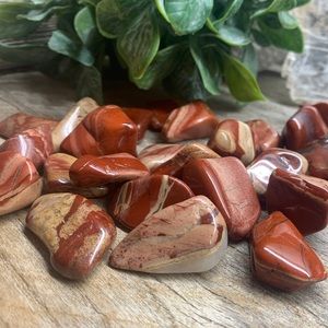 (2) Tumbled Flower Jasper Stones